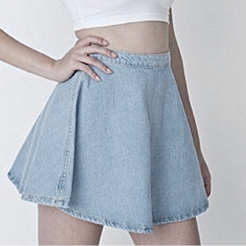 Anerican Apparel Women’s Light Blue Denim Circle Skirt, Size Small